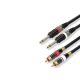 Cinch verloopkabel  2xcinch male >> 2x6.3mm mono male 3m*