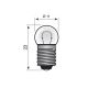 LAMPJE E10- 12V 400mA 4.8W BOL AFMETING:23X11MMØ