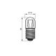 LAMPJE E10- 6V 350mA 2.1W AFMETING:28X10MMØ