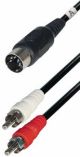 5-Polige DIN verloopkabel DIN 5-polig male >> 2x cinch male*
