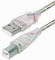 USB 2.0 A verbindingskabel USB B M/M 1.8mtr met rode led*