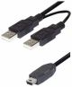 USB A 2x verloopkabel USB-mini 5-pin M/M 1.5mtr.