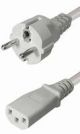 Rechte Schuko plug cee 7/7 naar C13-female recht 2.5 m grijs
