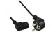 Haakse Schuko plug cee 7/7 naar C13-female haaks 1.8 m zwart