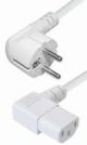 Haakse Schuko plug cee 7/7 naar C13-female haaks 2.0 m wit