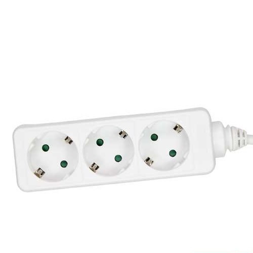 Contactdoos 3-voudig wit 1.5 mtr