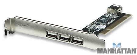 USB 2.0 PCI 3 insteek kaart  port + 1 internal port*