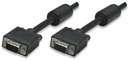 VGA HD 15 verbindingskabel HD15 M/M 4.5mtr. + ferriet