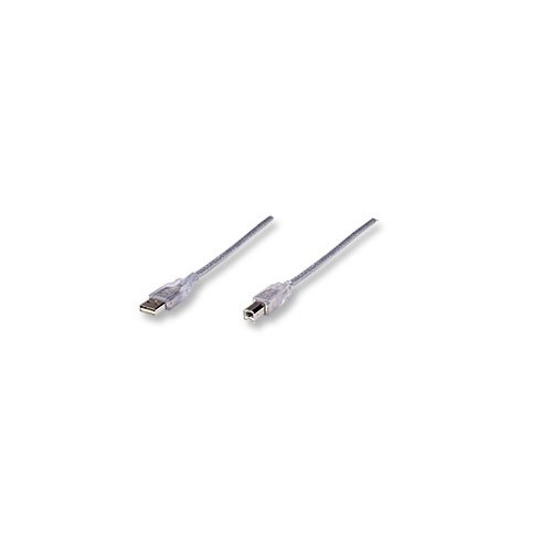 USB 2.0 A verloopkabel USB B M/M 3mtr zilver