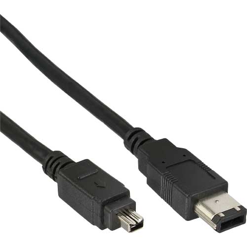 Firewire 1394 -4pin verloopkabel 6-pins 4.5mtr.*