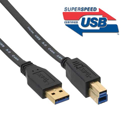 USB 3.0 A verloopkabel plat USB B 2mtr In-Line