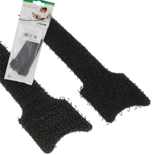 Klittenband  per set van 10- zwart- 12x125mm