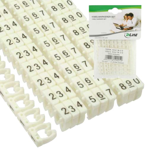 Kabel markeer cijfers 0-9 verpakt per 100-voor 4mm2 kabel
