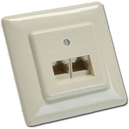 Modulair aansluitdoos anloog/isdn 2-voudig inbouw