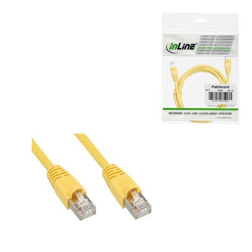 Cat5e U-UTP patchkabel Cu 0.30mtr Geel Inline*