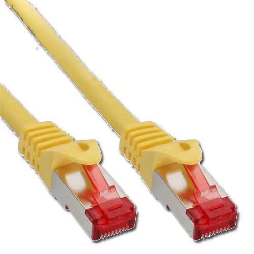 Cat6 SFTP patchkabel  1mtr Geel (pimf) Inline