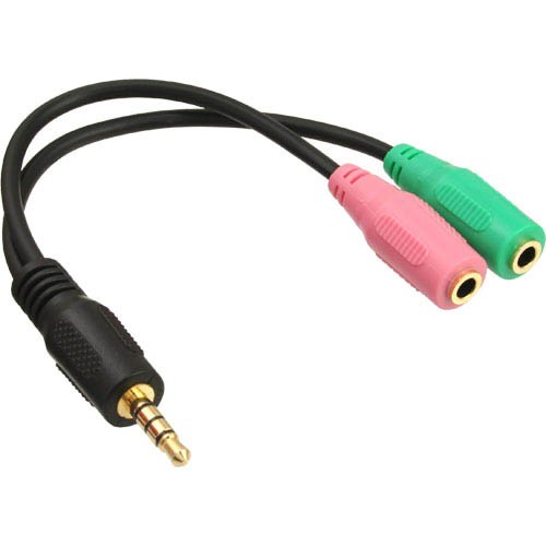 Audio headset adapterkabel 3.5mm 1xmale 4-voudig> 2xfemale