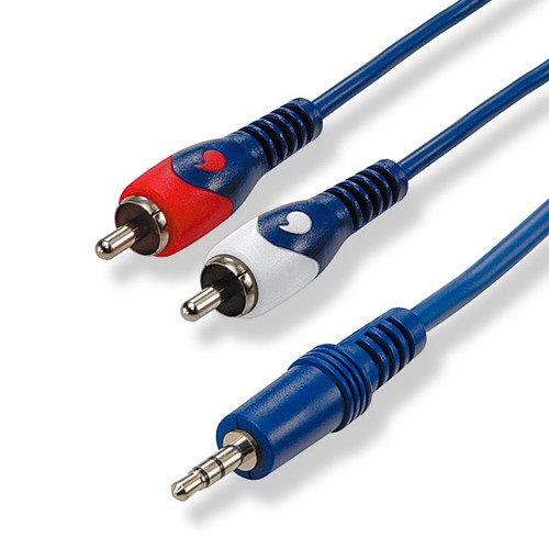 3,5mm Verloopkabel male<> 2x Cinch male rood/wit  5,0 m*