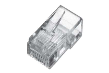 RJ11 Modulair connector 6P4C voor ronde kabel Unshield
