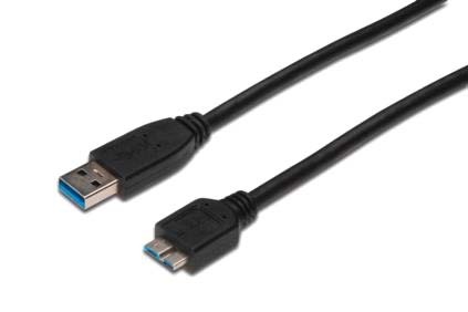 USB 3.0 A verbindingskabel Micro B -M/M 1mtr zwart