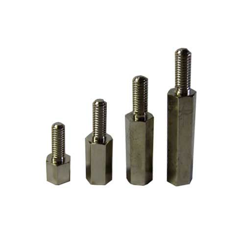 AFSTANDBUSJES M3 MESSING VERNIKELD BINNEN - BUITENDRAAD 5MM
