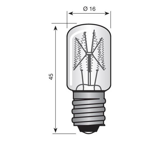 LAMPJE E12- 6V 3W AFMETING:43X16MMØ