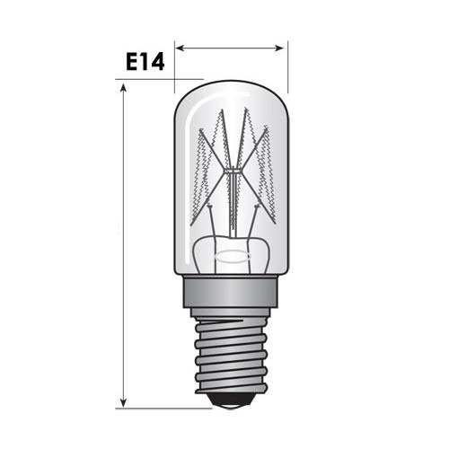 LAMPJE E14- 24V 15W AFMETING:48X22MMØ