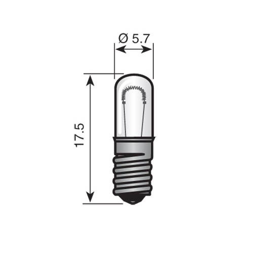 LAMPJE E5.5 -24V 50mA AFMETING:15X4.7MM