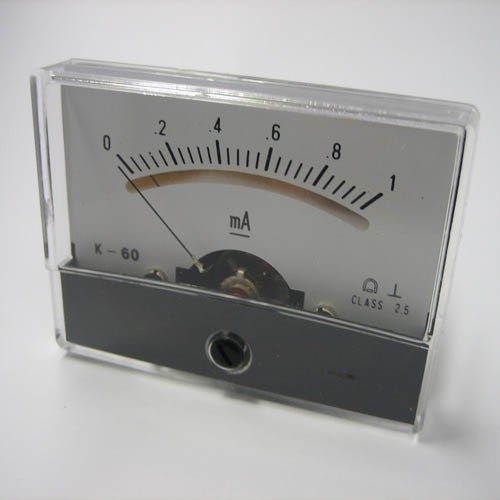 DRAAISPOEL PANEELMETER 100uA AFMETING:60X45MM KLASSE:2.5