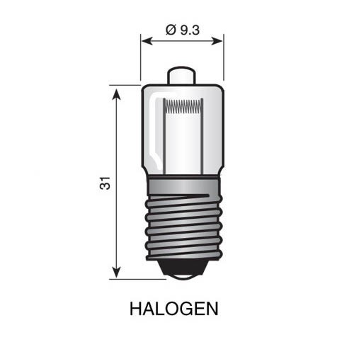 HALOGEEN LAMPJE 2.8V 850mA 2.4W E10