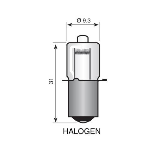 HALOGEENLAMPJE 4.0V 1000mA 4.0W PX13.5S