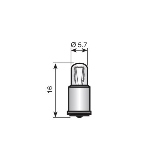 MIDGET LAMPJE 6V 200mA T1¾ MET FLENS