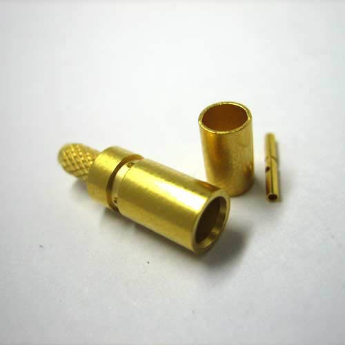 MCX CONNECTOR FEMALE VERGULD 50R 6GHz VOOR RG174 SOLDEER-KRI
