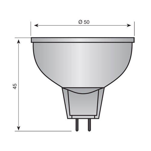 LEDLAMPJE 12V 1.5Wac/dc MR16 18 WITTE LEDS MET AFDEKKAPJE EX