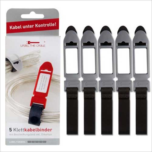 Klittenband Original Label per set van 3 grijs- label the ca