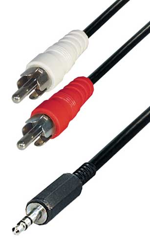 Audio verloopkabel 3.5mm male <> 2x Cinch male Stereo