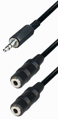 3.5 mm stereo plug - 2 x 3.5 mm stereo jack aansluiting. 0.2