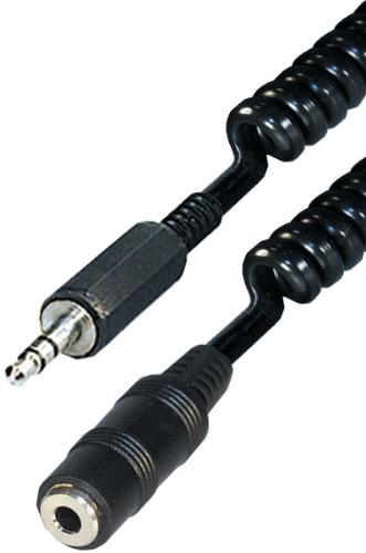 3.5mm Verlengkabel spiraal male <> female stereo 3m*