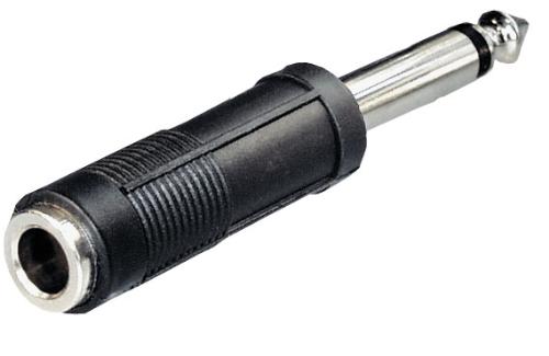 6.3mm male mono <> 6.3mm female stereo koppeling *
