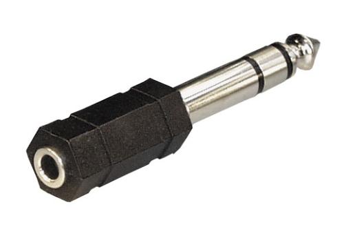 6.3mm Verloopadapter 6.3mm male stereo >>3.5mm female stereo