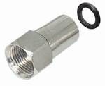 F connector male krimp uitvoering met vaste knelring