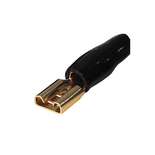 Fast-On female stekker 2.8mm verguld zwart