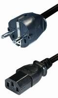 Rechte Schuko plug cee 7/7 naar C13-female recht 2.5 m zwart