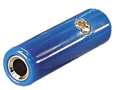 Banaan stekker female/contra 4mm blauw *