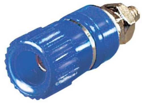Banaan stekkerbus 4mm inbouw+ klem aansl. blauw *