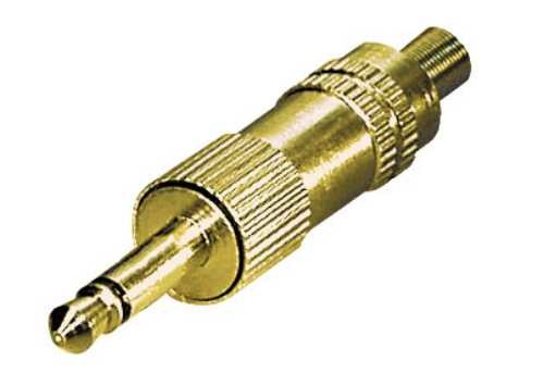 3,5mm Stekker male mono metaal verguld met veer*