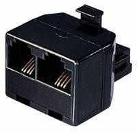RJ45 splitter male >> 2x female RJ45* zwart