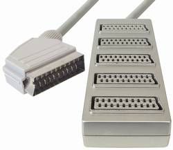 Scart plug naar 5x Scart female. 0.4 m