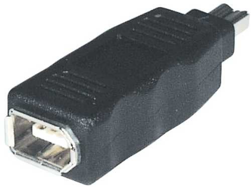 Firewire verloopadapter 4-pins male >> 6-pin female*