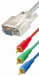 VGA HD 15 verloopkabel 3xcinch  M/M 5mtr. YUV *